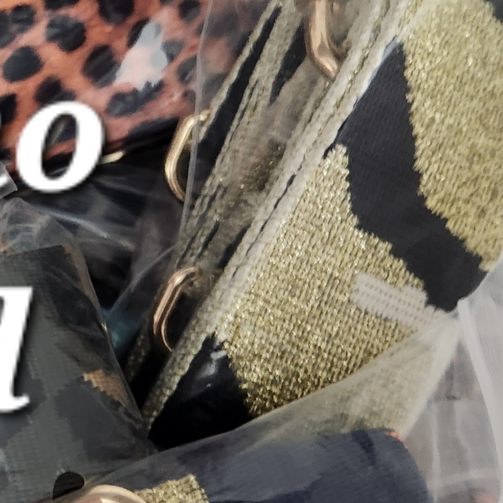 CAMOUFLAGE PATTERN CROSSBODY STRAPS some 1½ inches wide